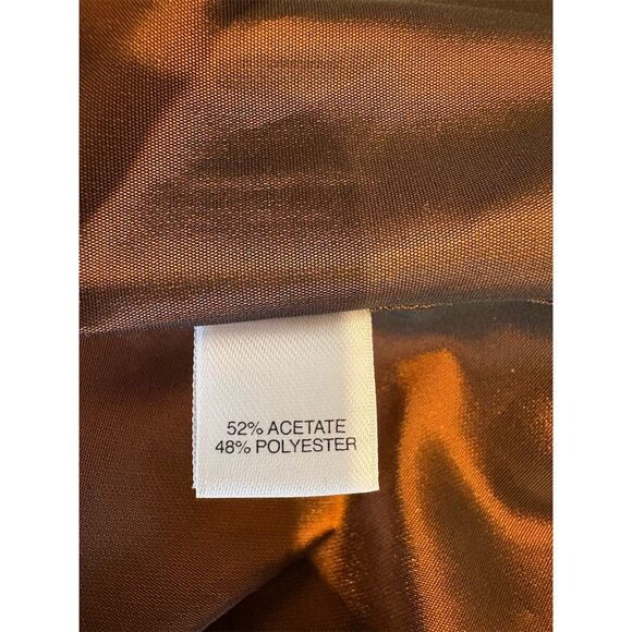 St. John NWOT  Formal Copper Ruffled Neck Taffeta Cape 3/4 Sleeves Jacket  8 - Picture 6 of 6